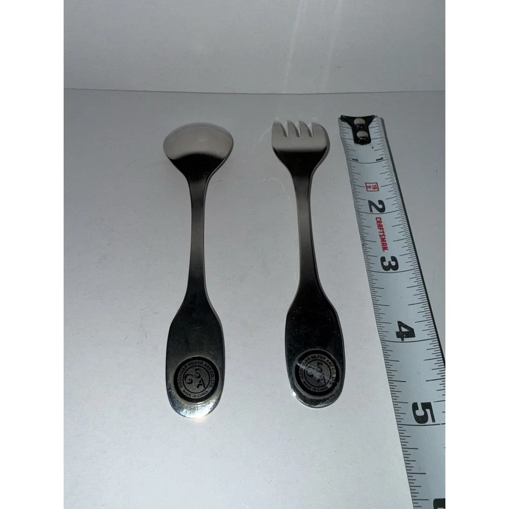 Vintage Baby 4 Pc Baby Feeding Set Plate Fork Spoon Cup Godinger Silver. J